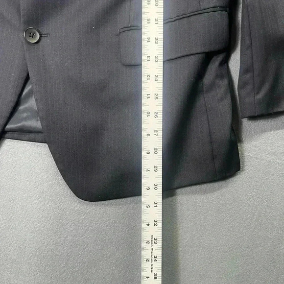 Perry Ellis Portfolio Blazer Sports Coat Men’s 44S Dark Navy 100% Wool Casual - Picture 6 of 8